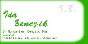 ida benczik business card